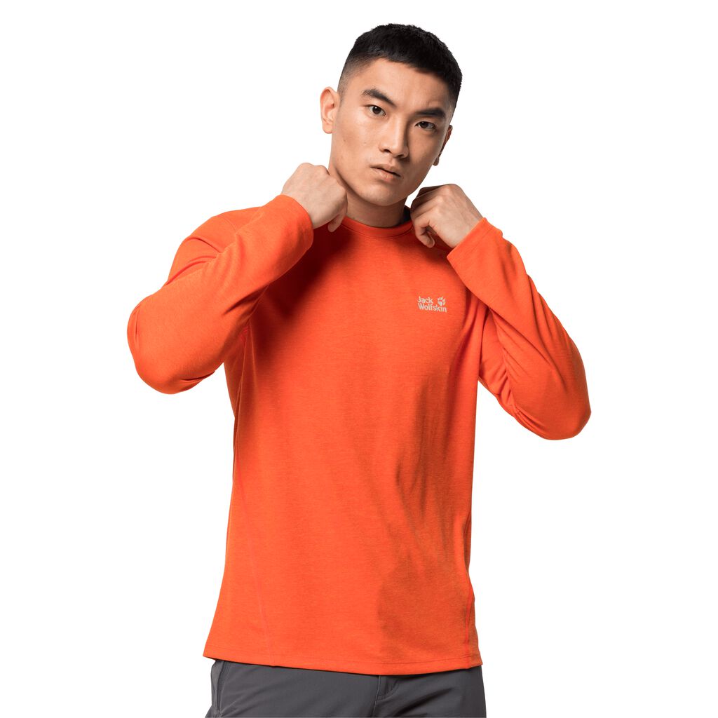 Jack Wolfskin SKY RANGE LONGSLEEVE Férfi Funkcionális Felsők Piros - REXHZF-628